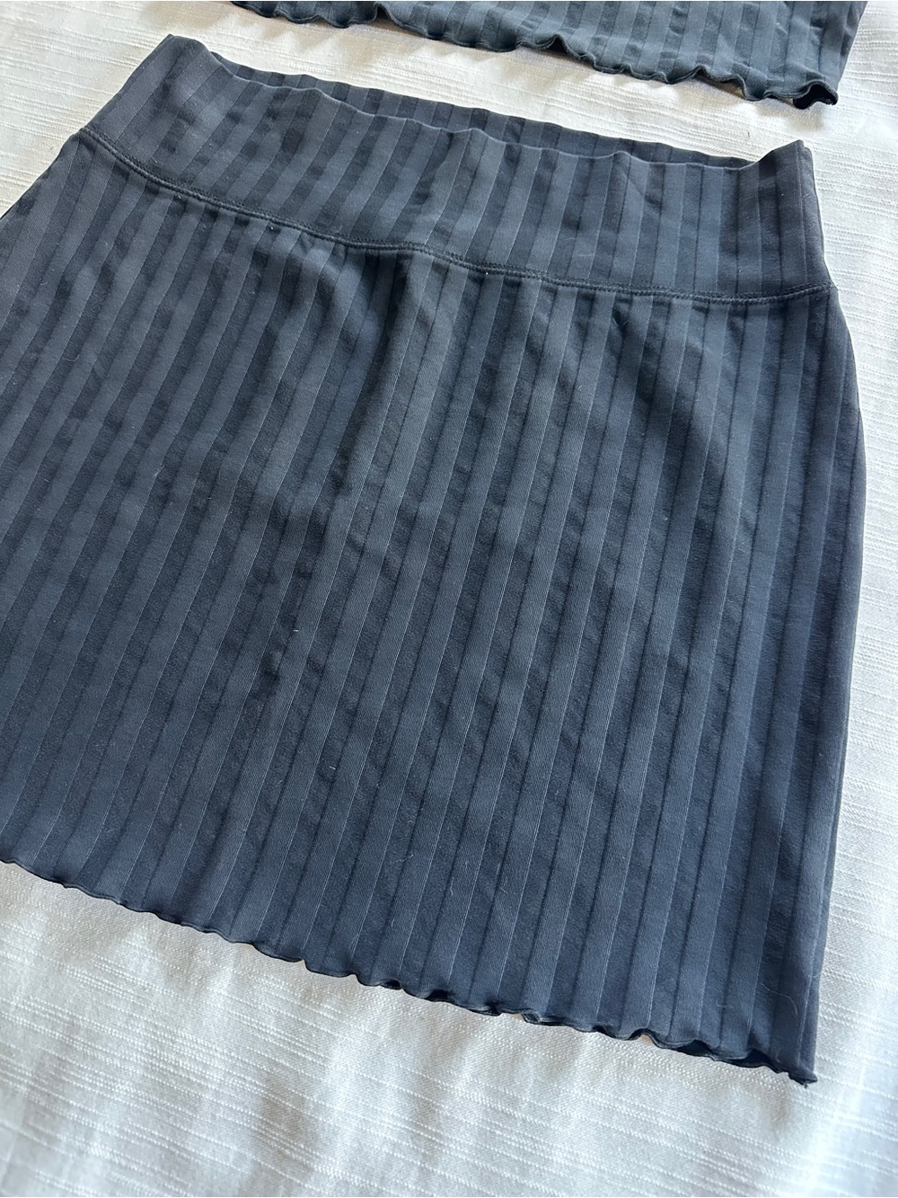 OFFLINE By Aerie OG Groove Black Ribbed Crop Top & Mini Skirt Coord Set | M - Picture 4 of 9